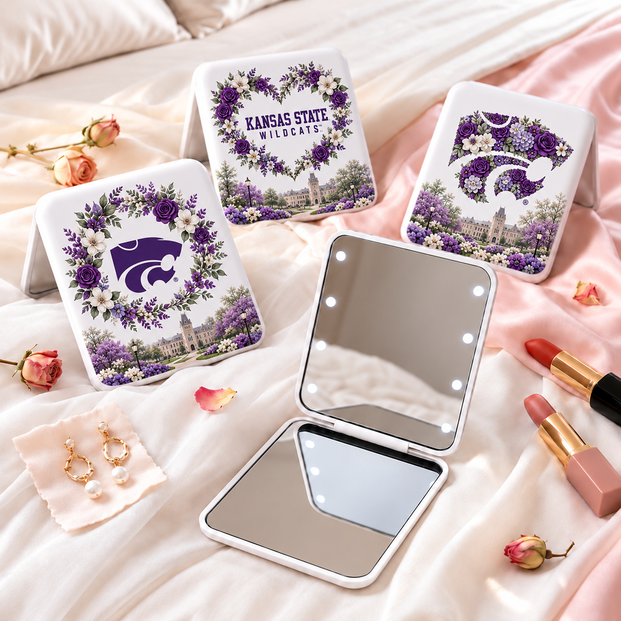 Kansas State Wildcats Floral Mirror