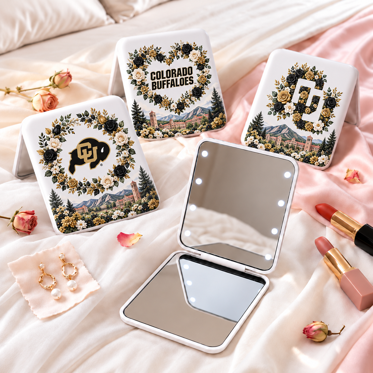 Colorado Buffaloes Floral Mirror