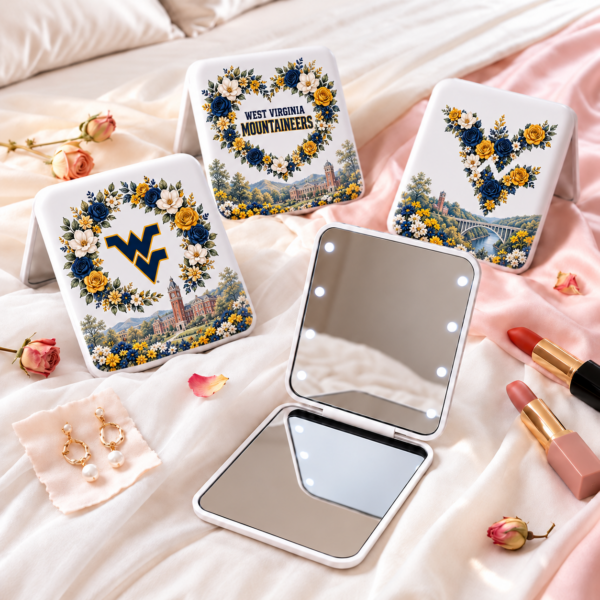 West Virginia Mountaineers Floral Mirror