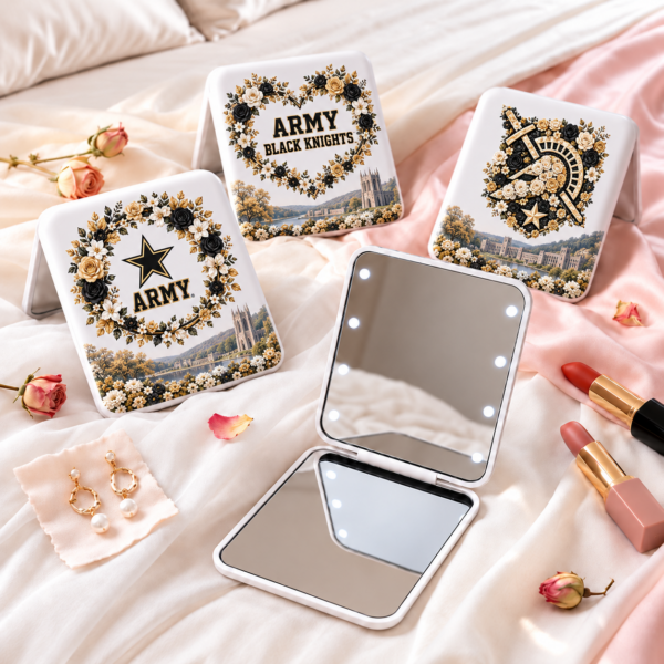 Army Black Knights Floral Mirror