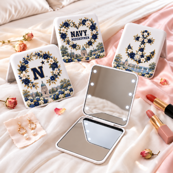 Navy Midshipmen Floral Mirror