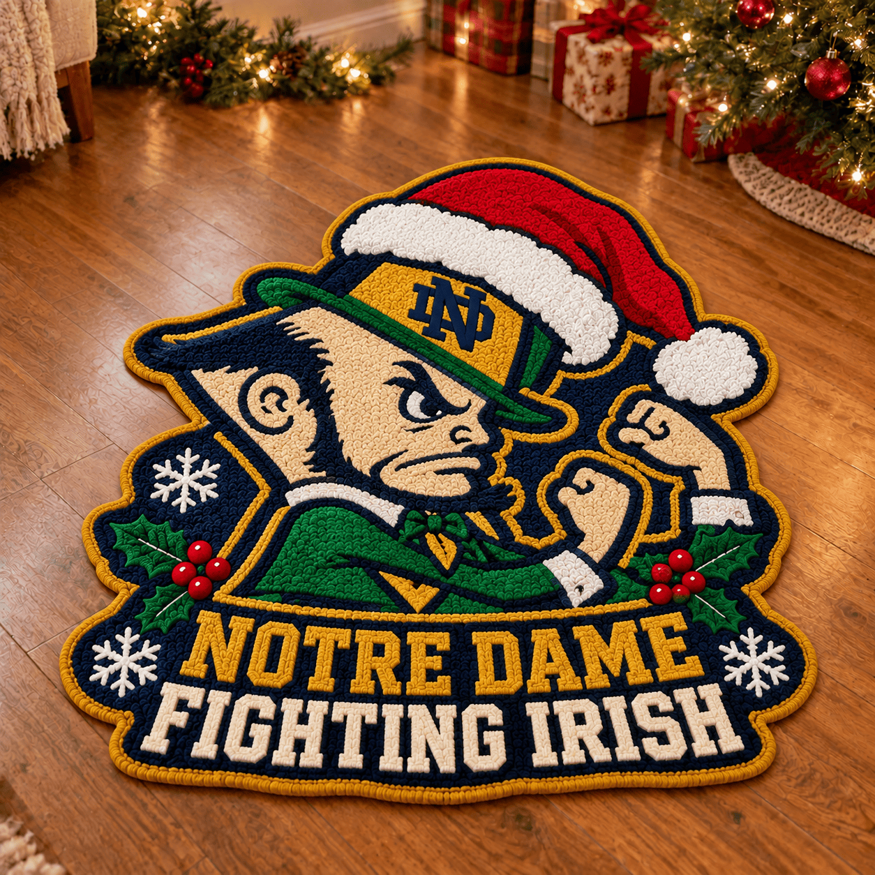 Notre Dame Fighting Irish Custom Shape Floor Mat Chirstmas Gift
