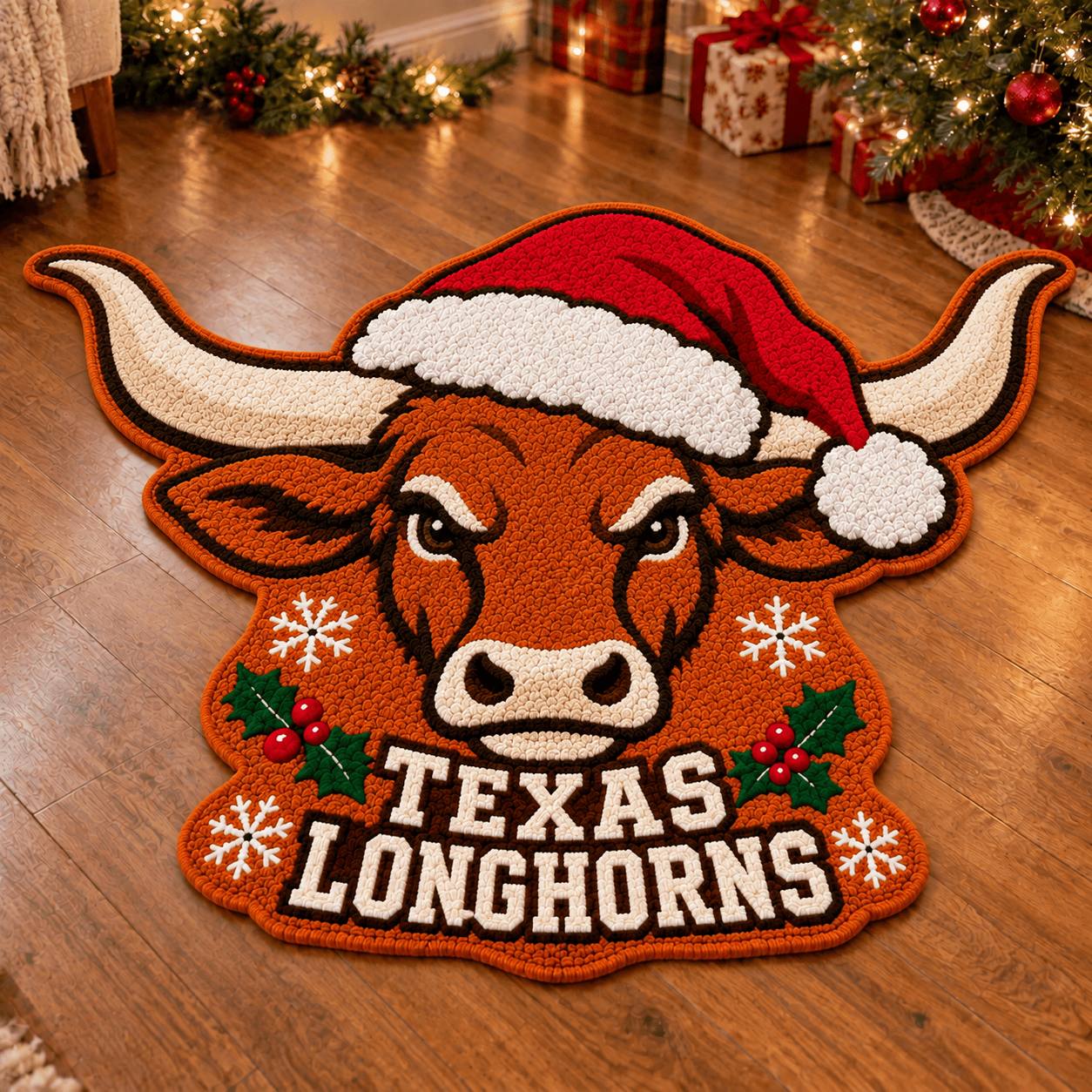 Texas Longhorns Custom Shape Floor Mat Chirstmas Gift