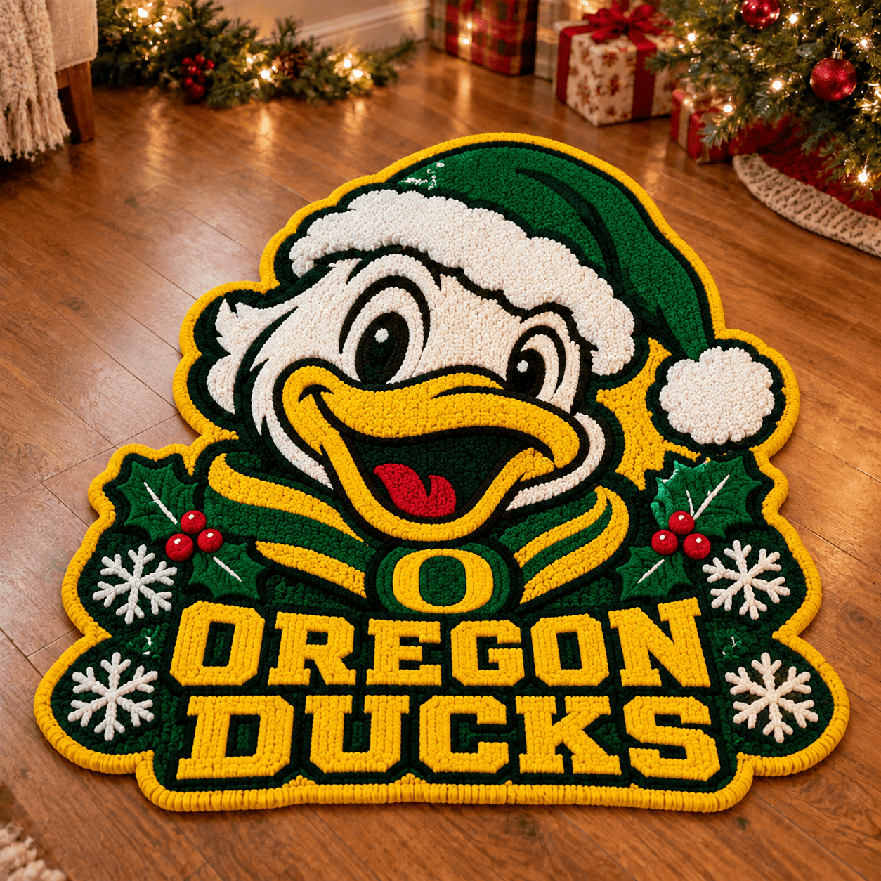 Oregon Ducks Custom Shape Floor Mat Chirstmas Gift