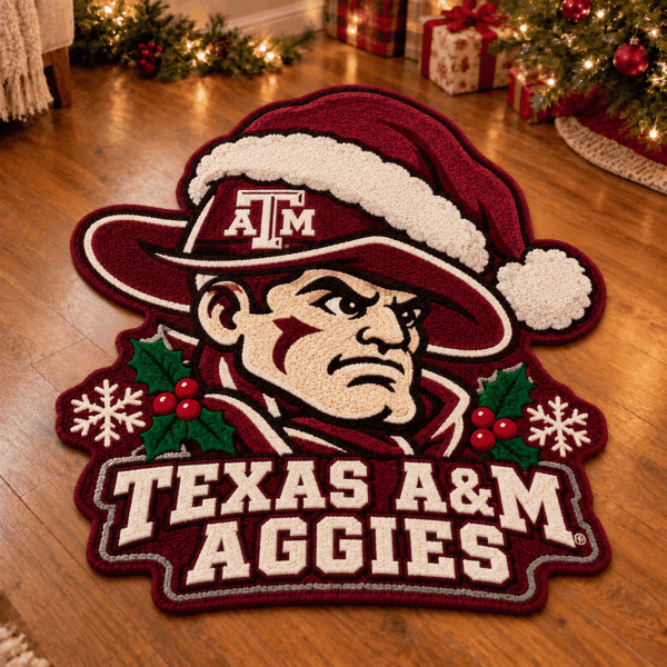 Texas A&M Aggies Custom Shape Floor Mat Chirstmas Gift