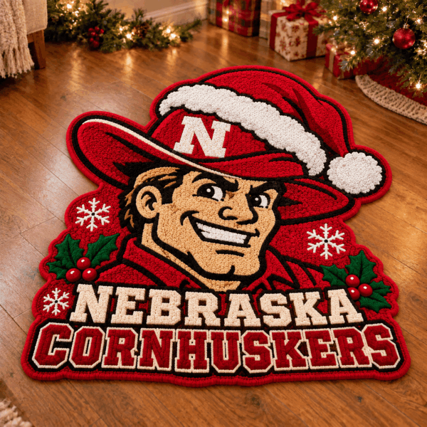 Nebraska Cornhuskers Custom Shape Floor Mat Chirstmas Gift