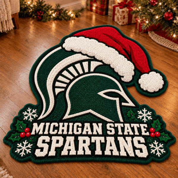 Michigan State Spartans Custom Shape Floor Mat Chirstmas Gift