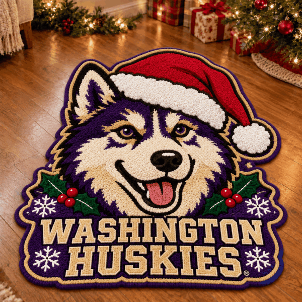 Washington Huskies Custom Shape Floor Mat Chirstmas Gift