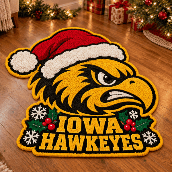 Iowa Hawkeyes Custom Shape Floor Mat Chirstmas Gift
