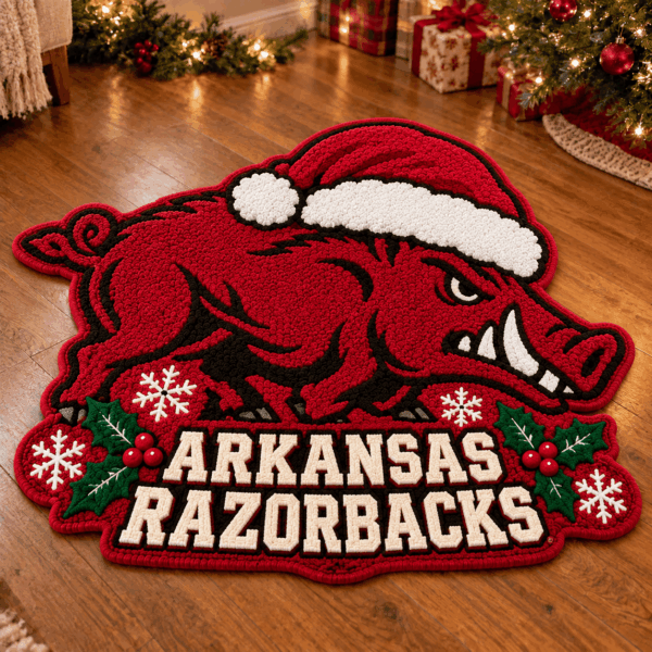 Arkansas Razorbacks Custom Shape Floor Mat Chirstmas Gift