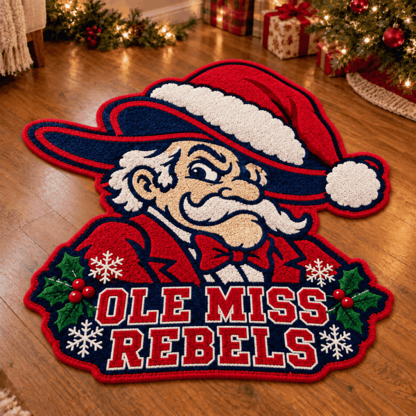 Ole Miss Rebels Custom Shape Floor Mat Chirstmas Gift