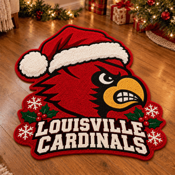 Louisville Cardinals Custom Shape Floor Mat Chirstmas Gift