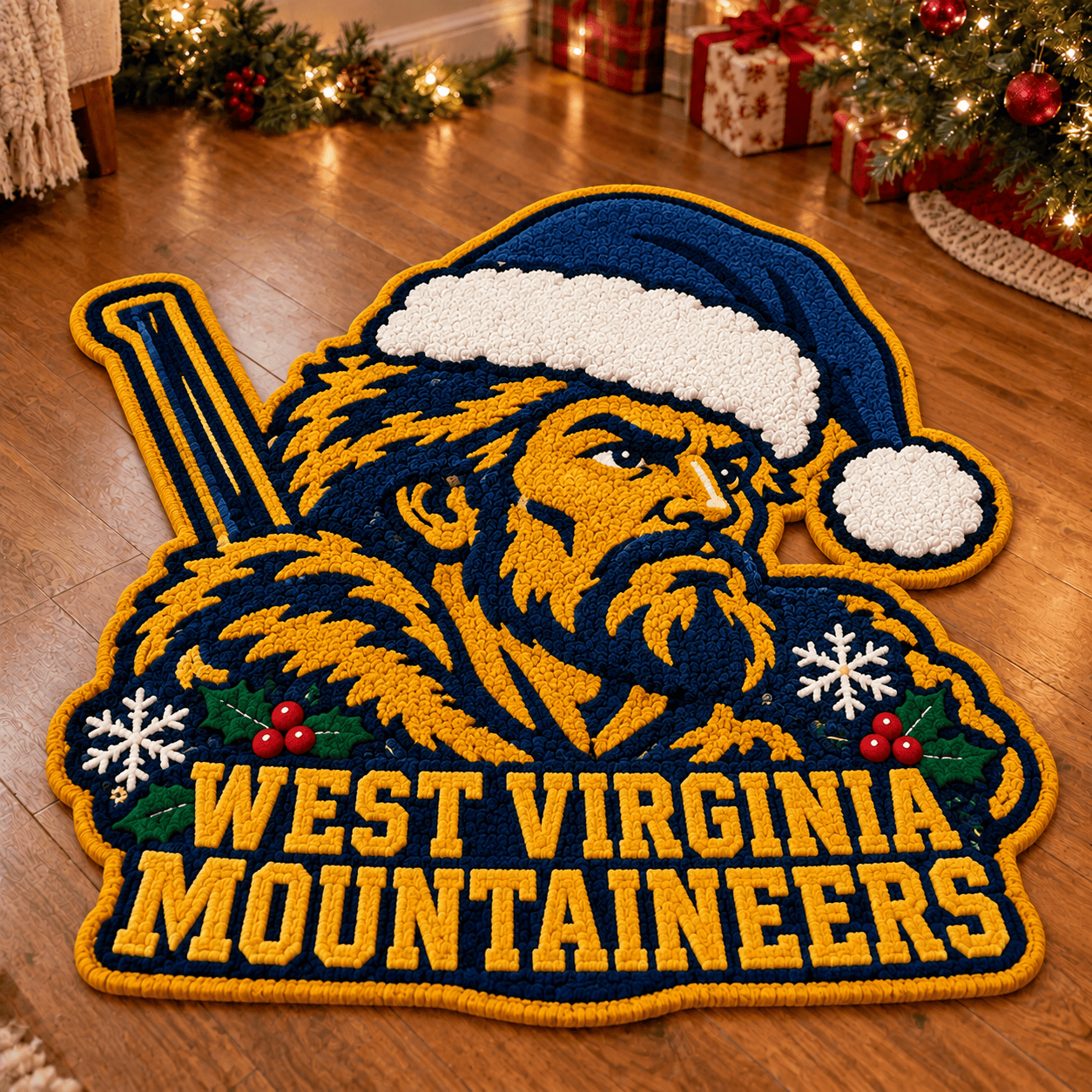 West Virginia Mountaineers Custom Shape Floor Mat Chirstmas Gift
