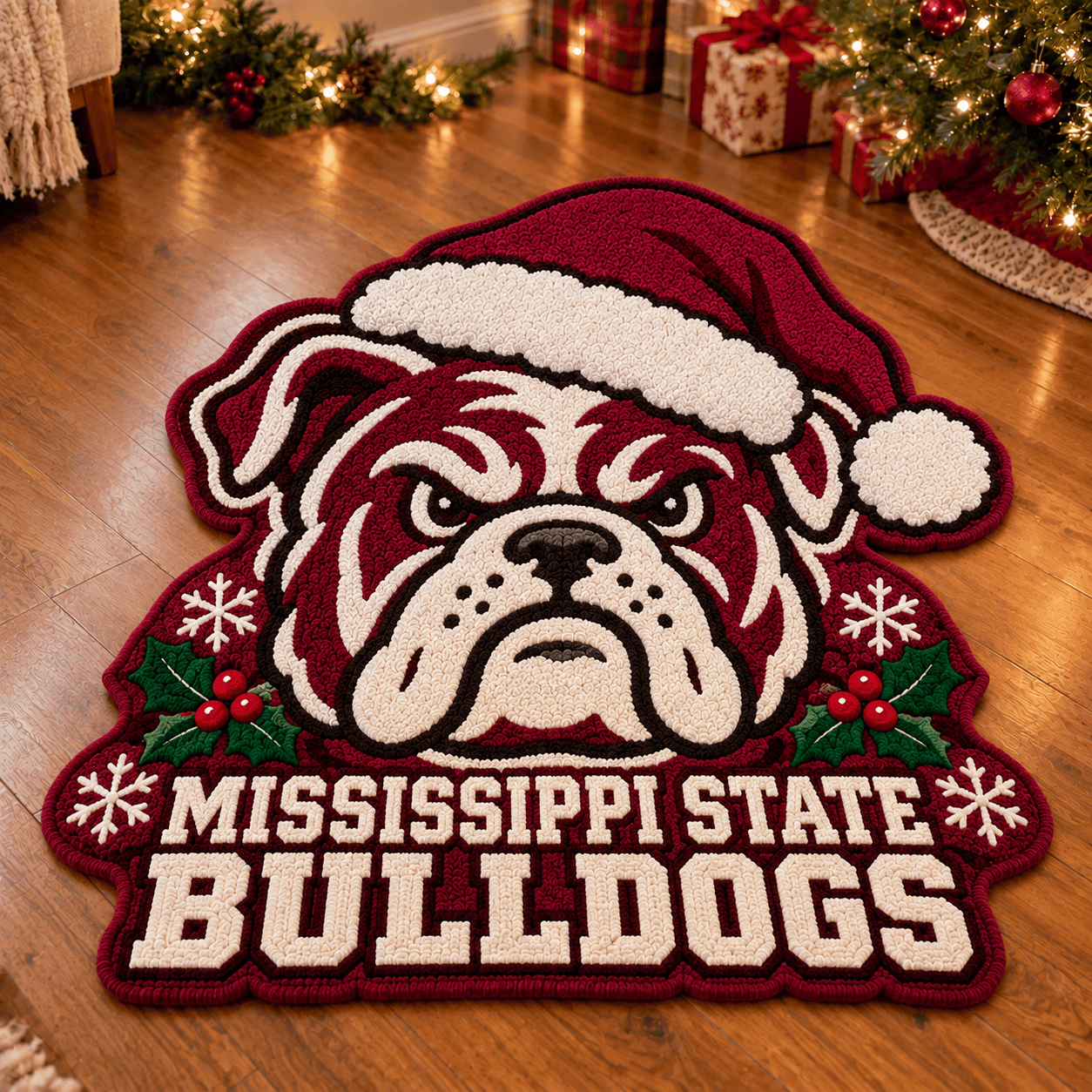 Mississippi State Bulldogs Custom Shape Floor Mat Chirstmas Gift
