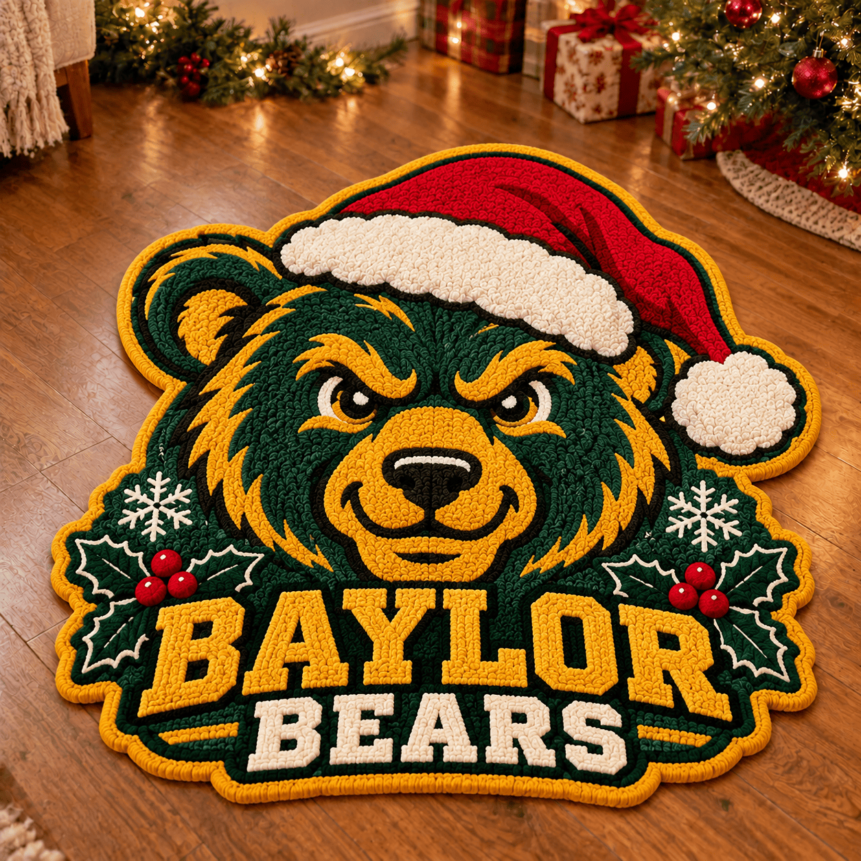 Baylor Bears Custom Shape Floor Mat Chirstmas Gift