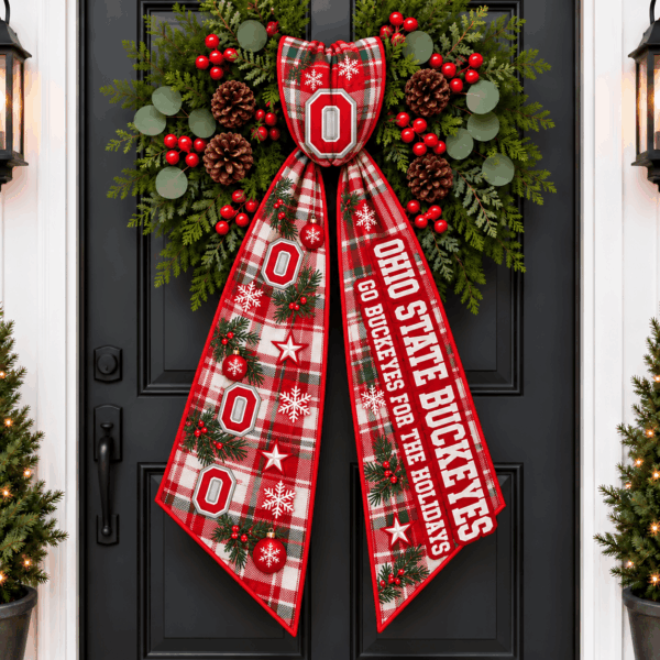 Ohio State Buckeyes Christmas Wreath Sash