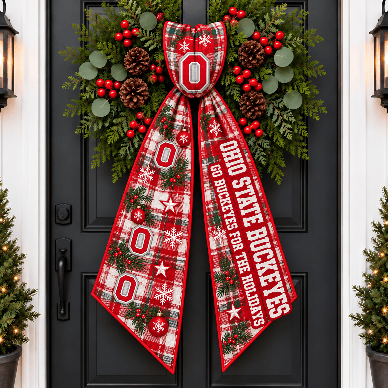 Ohio State Buckeyes Christmas Wreath Sash