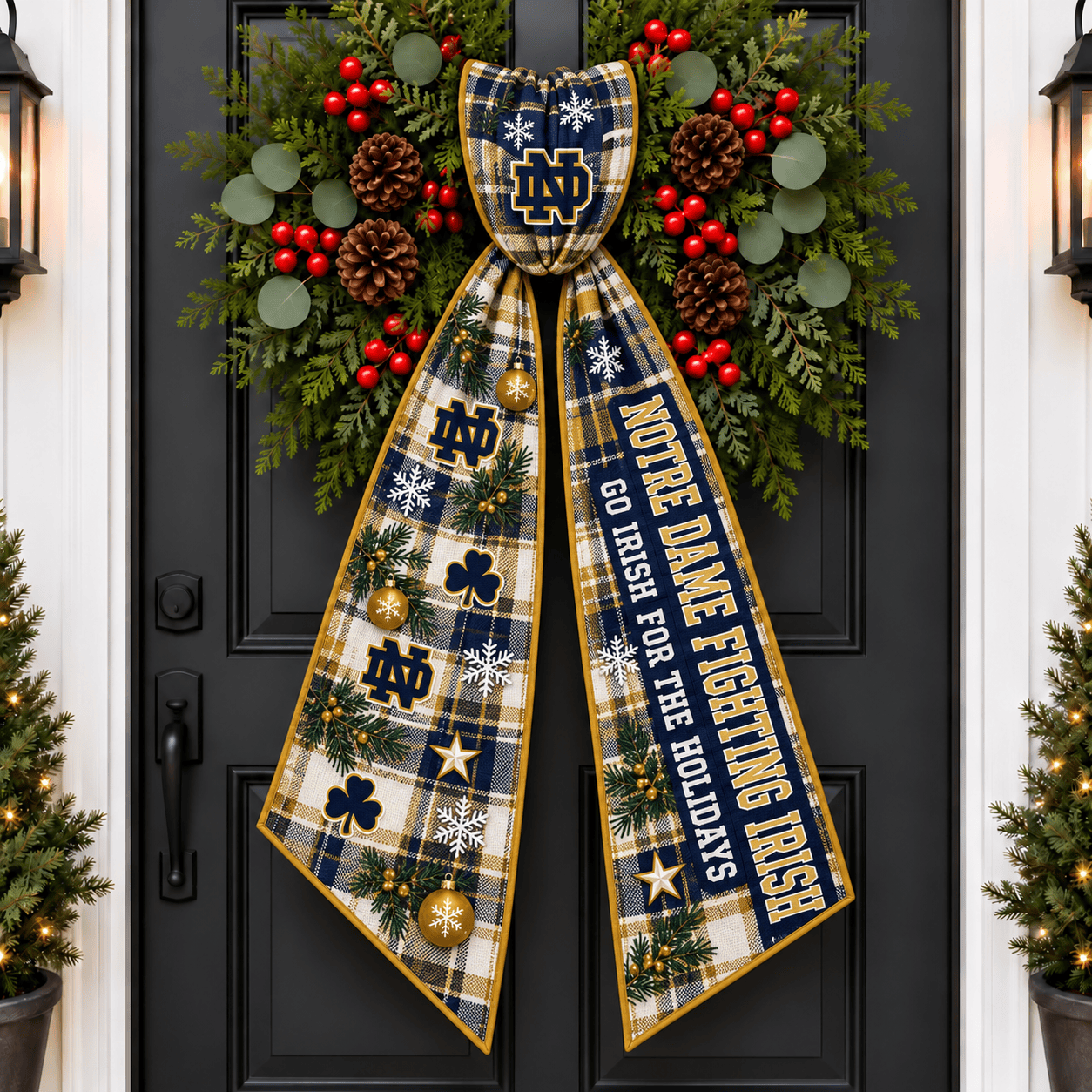 Notre Dame Fighting Irish Christmas Wreath Sash