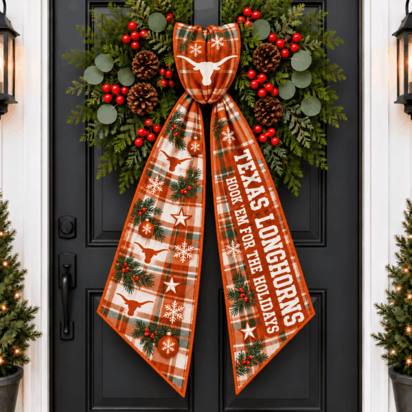 Texas Longhorns Christmas Wreath Sash