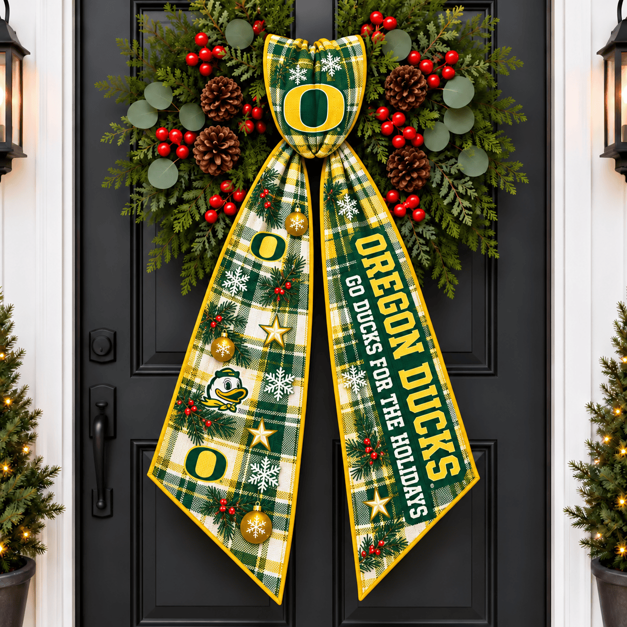 Oregon Ducks Christmas Wreath Sash