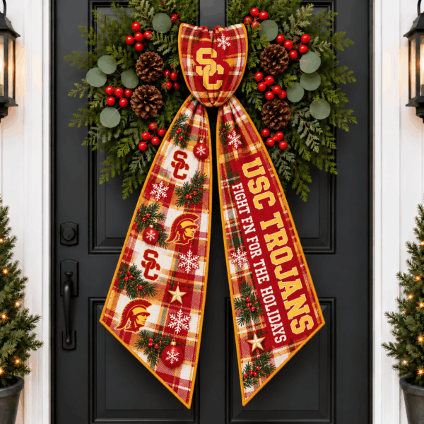 USC Trojans Christmas Wreath Sash