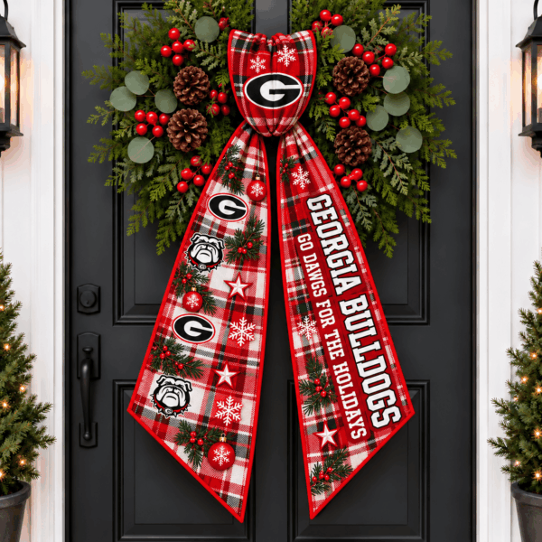 Georgia Bulldogs Christmas Wreath Sash
