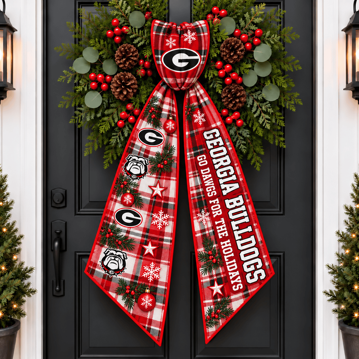 Georgia Bulldogs Christmas Wreath Sash