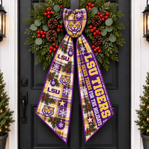 LSU Tigers Christmas Wreath Sash
