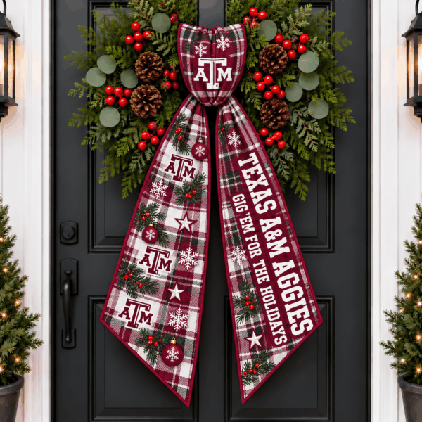 Texas A&M Aggies Christmas Wreath Sash