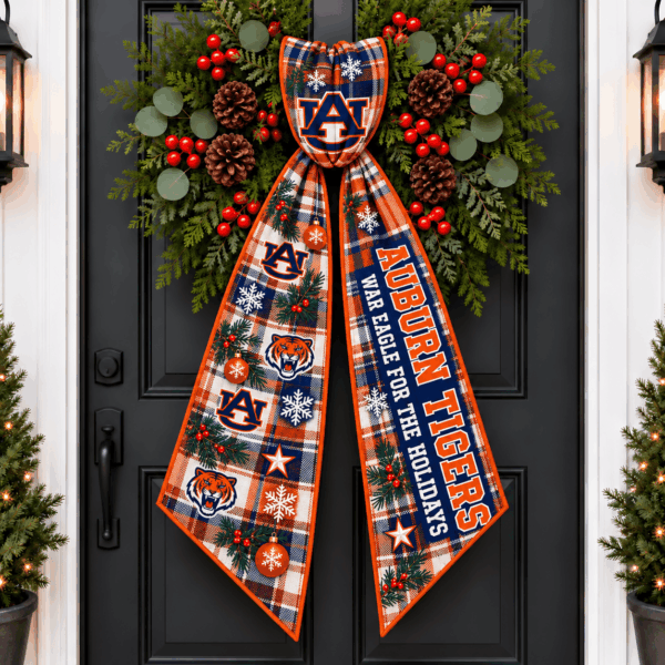 Auburn Tigers Christmas Wreath Sash