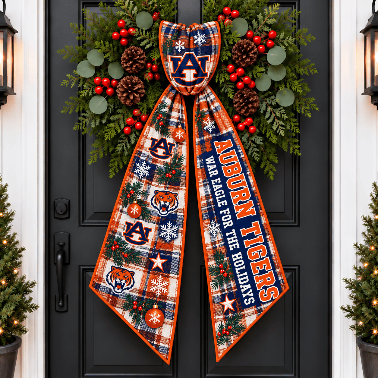 Auburn Tigers Christmas Wreath Sash