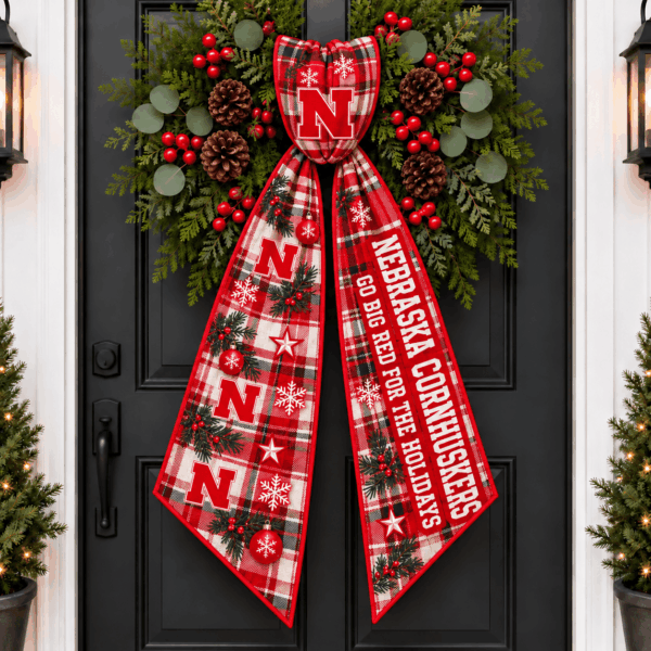 Nebraska Cornhuskers Christmas Wreath Sash