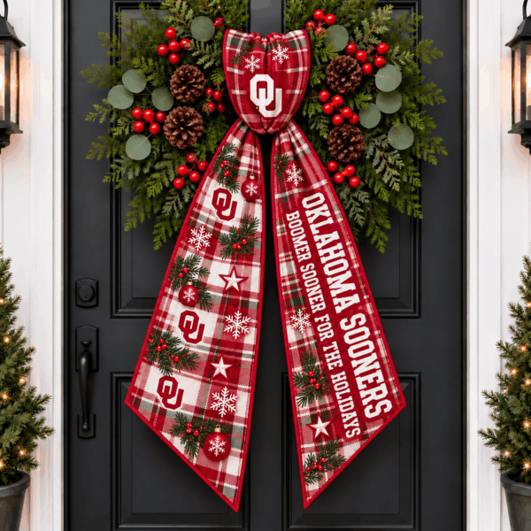 Oklahoma Sooners Christmas Wreath Sash