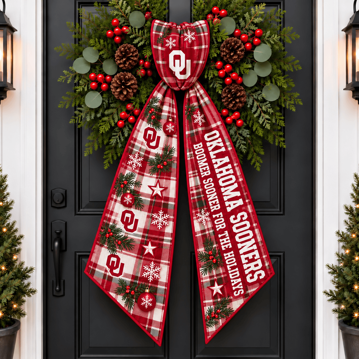 Oklahoma Sooners Christmas Wreath Sash