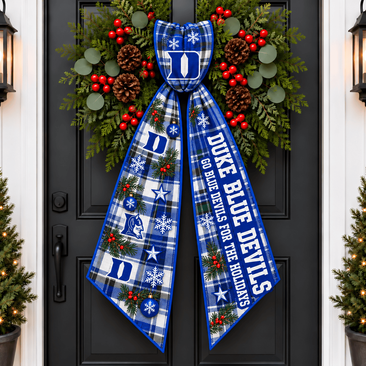 Duke Blue Devils Christmas Wreath Sash