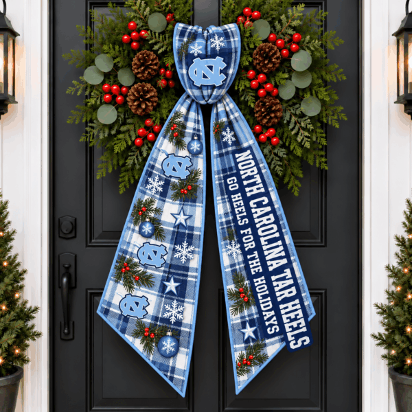 North Carolina Tar Heels Christmas Wreath Sash