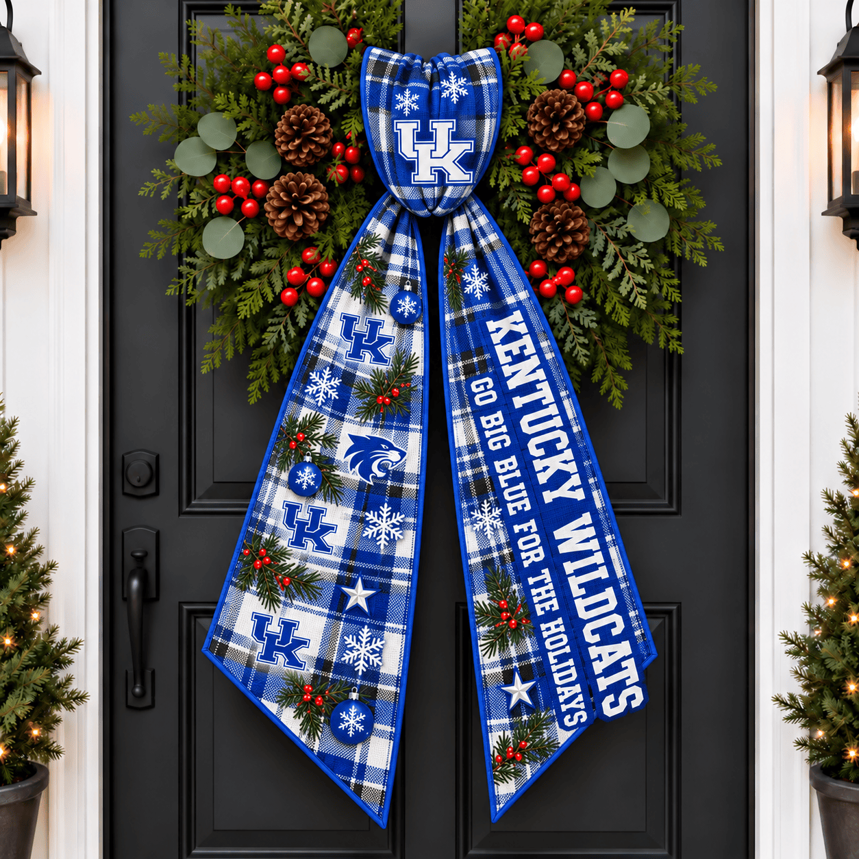 Kentucky Wildcats Christmas Wreath Sash