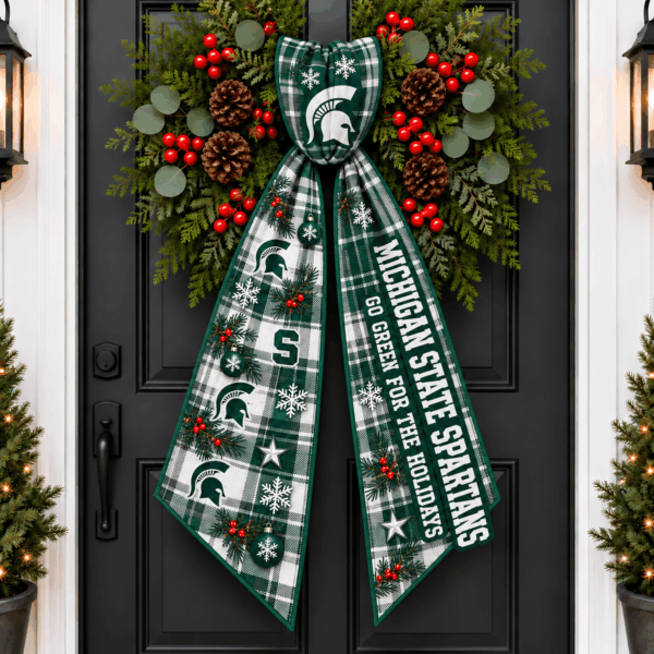 Michigan State Spartans Christmas Wreath Sash