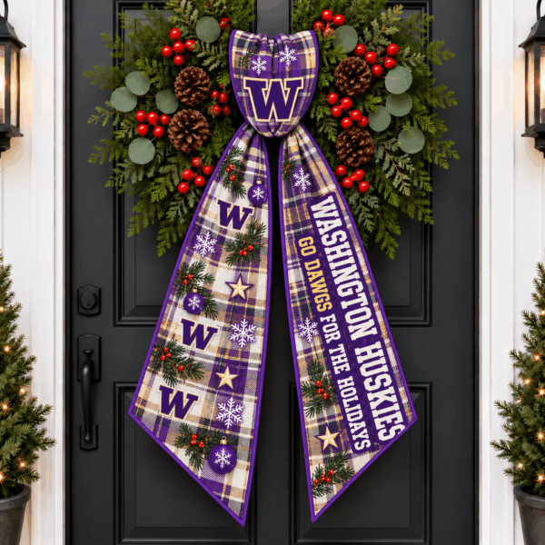 Washington Huskies Christmas Wreath Sash