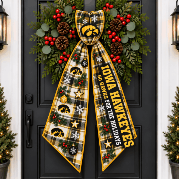 Iowa Hawkeyes Christmas Wreath Sash