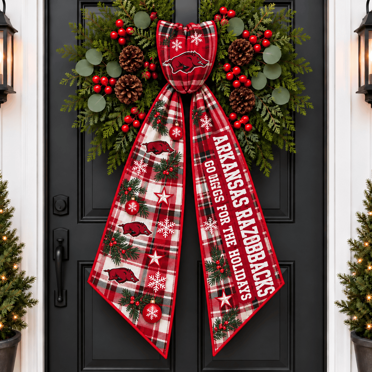 Arkansas Razorbacks Christmas Wreath Sash
