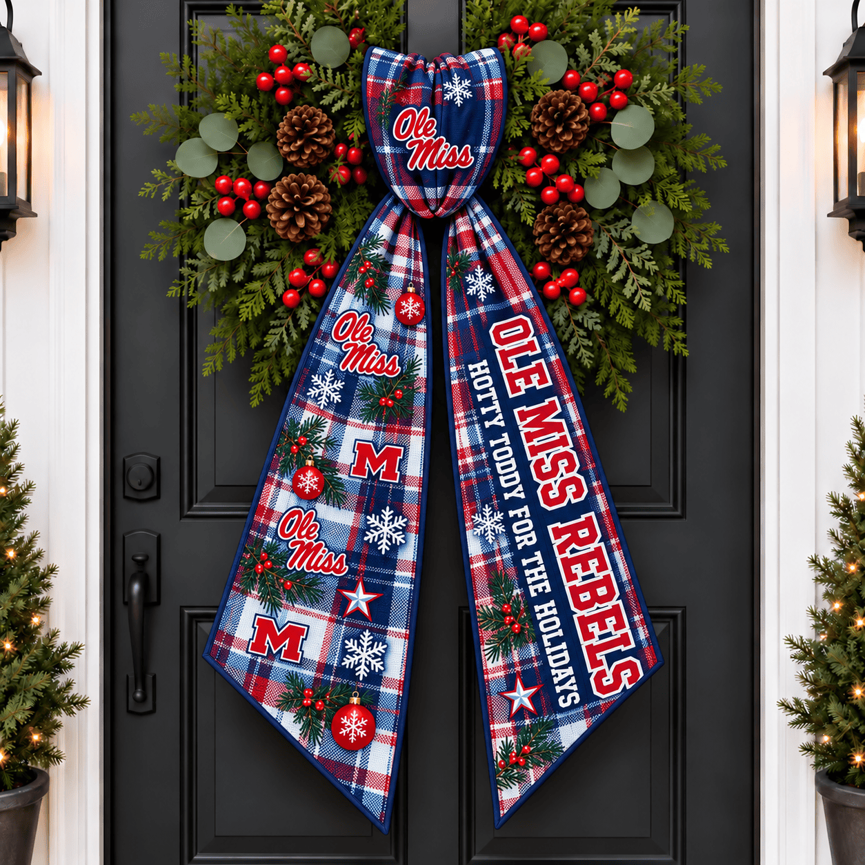 Ole Miss Rebels Christmas Wreath Sash