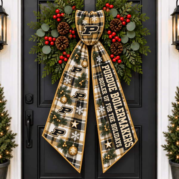 Purdue Boilermakers Christmas Wreath Sash