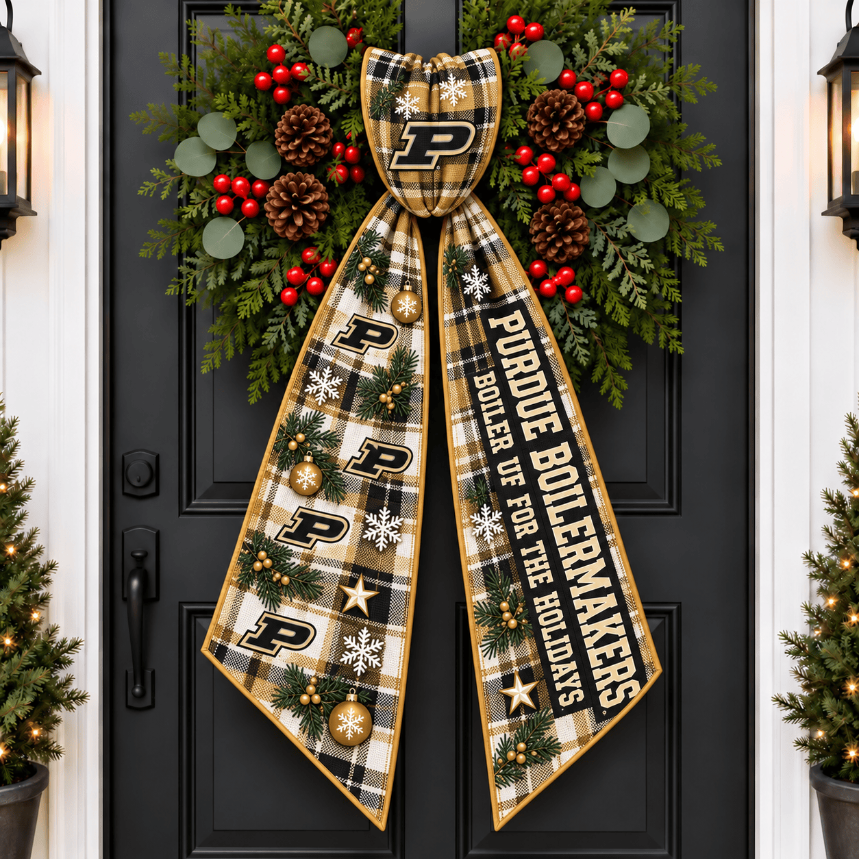 Purdue Boilermakers Christmas Wreath Sash