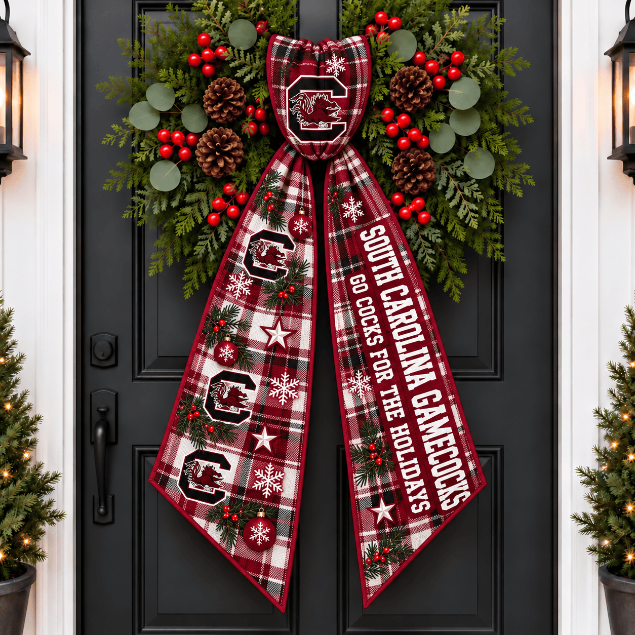 South Carolina Gamecocks Christmas Wreath Sash