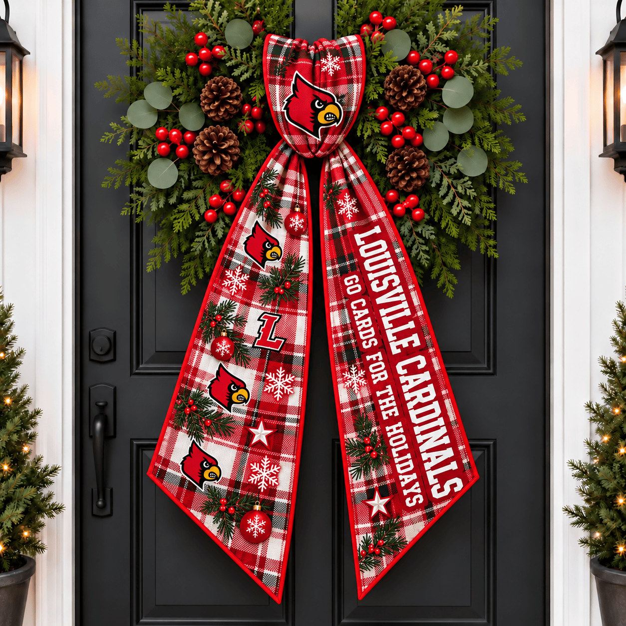 Louisville Cardinals Christmas Wreath Sash