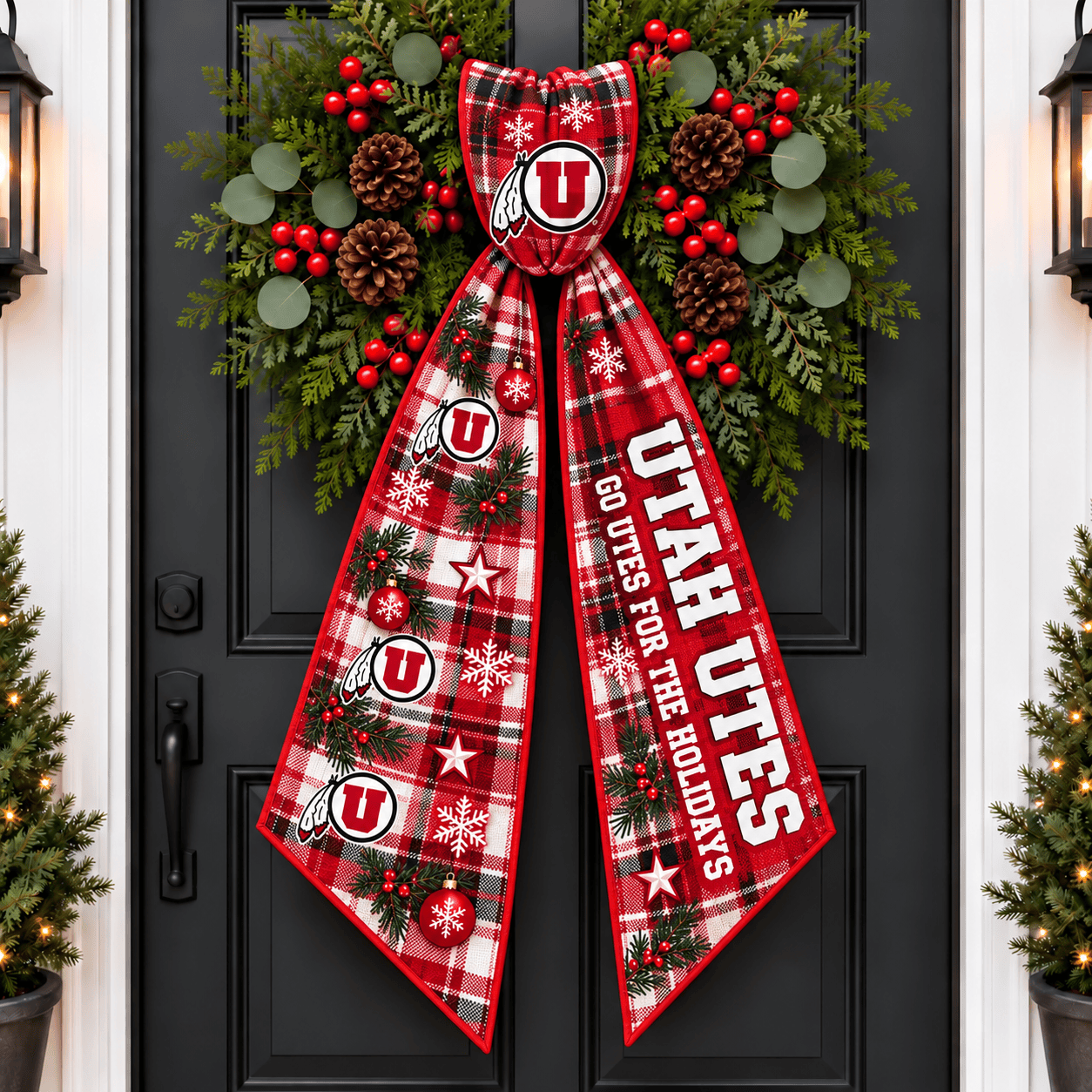 Utah Utes Christmas Wreath Sash