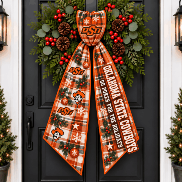 Oklahoma State Cowboys Christmas Wreath Sash