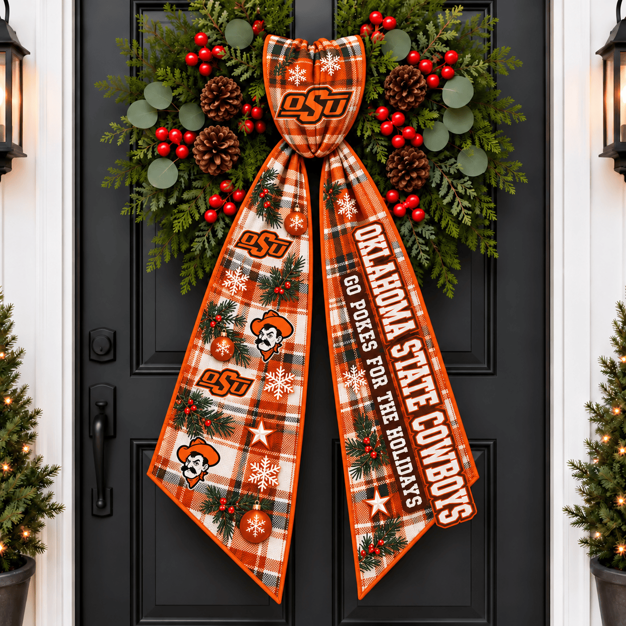 Oklahoma State Cowboys Christmas Wreath Sash
