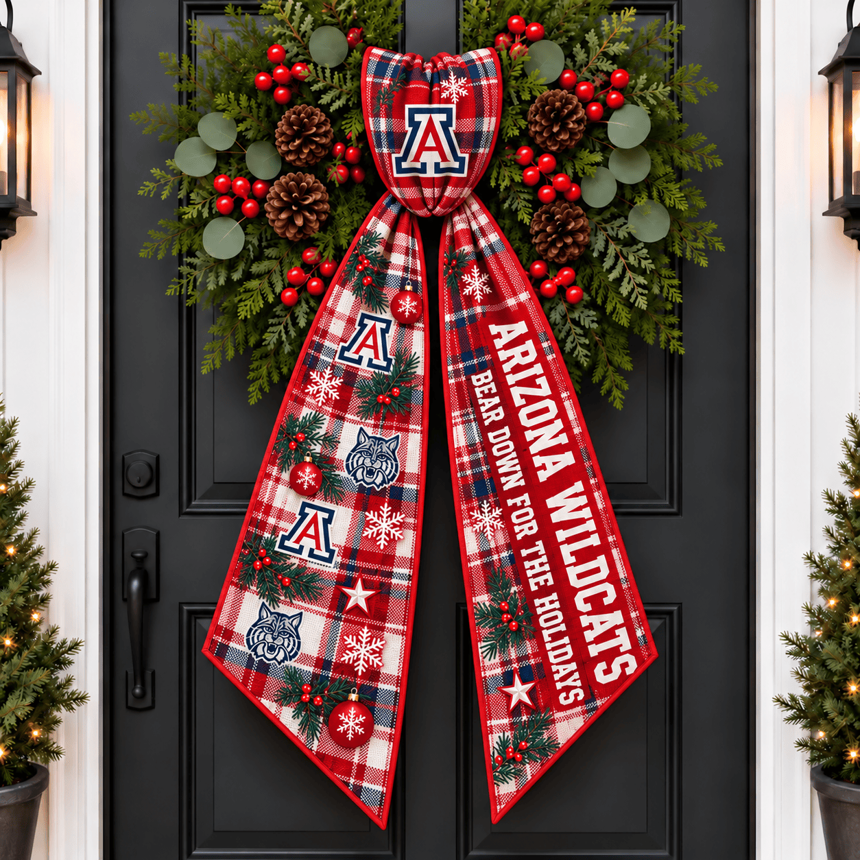 Arizona Wildcats Christmas Wreath Sash